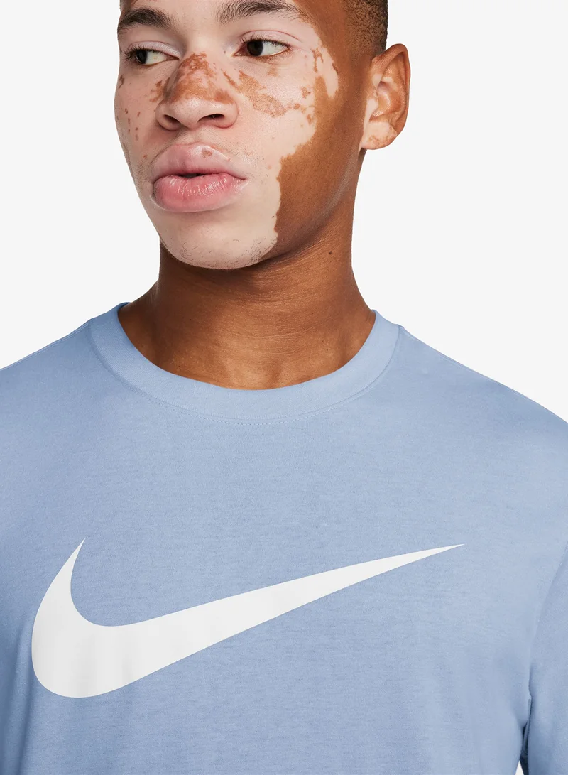 Nike HYDROGEN BLUE Icon Swoosh T-Shirt for Men | Best Price UAE